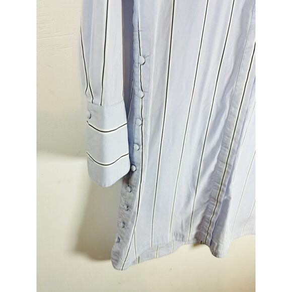 Club Monaco Strawberta Quiet Luxury Striped Shirt Dress Buttons Woman’s 6 GUC - Picture 4 of 9